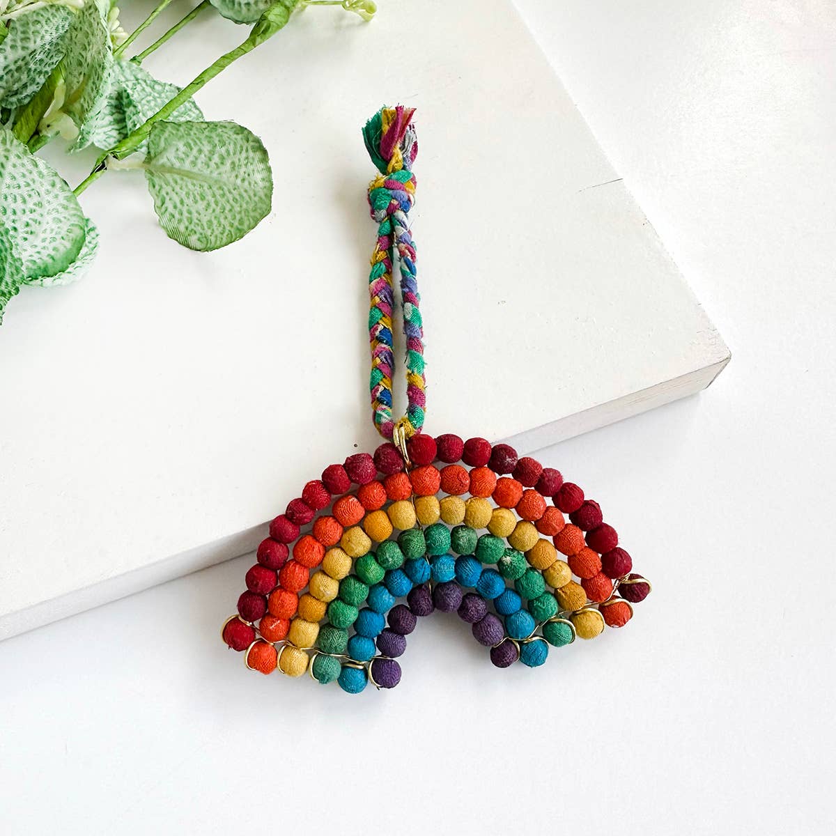 Kantha Rainbow Sari Hanging Decor