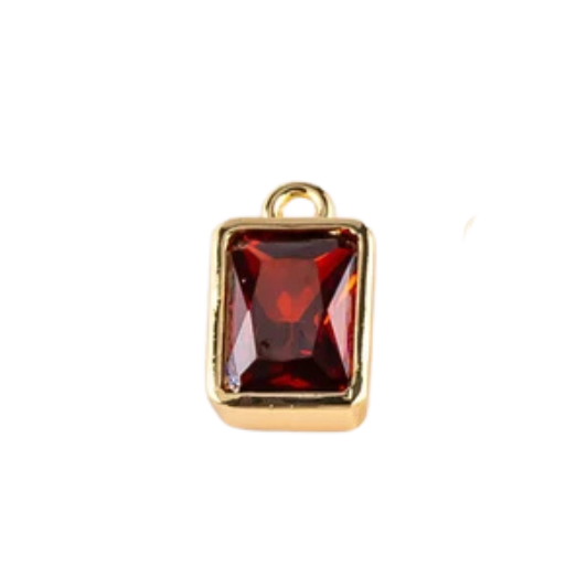 Rectangle Birthstone Charms
