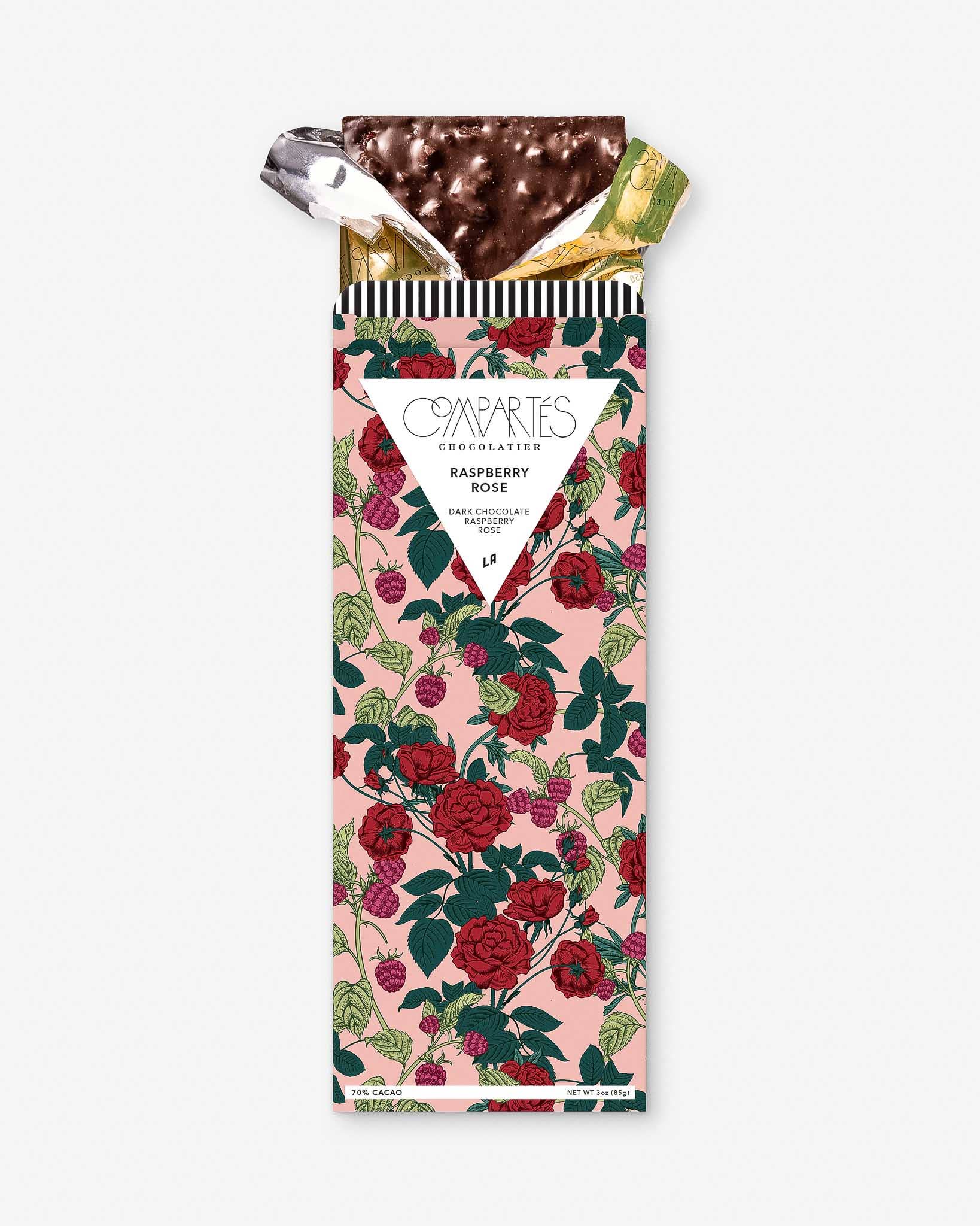 Raspberry Rose Gourmet Dark Chocolate Bar