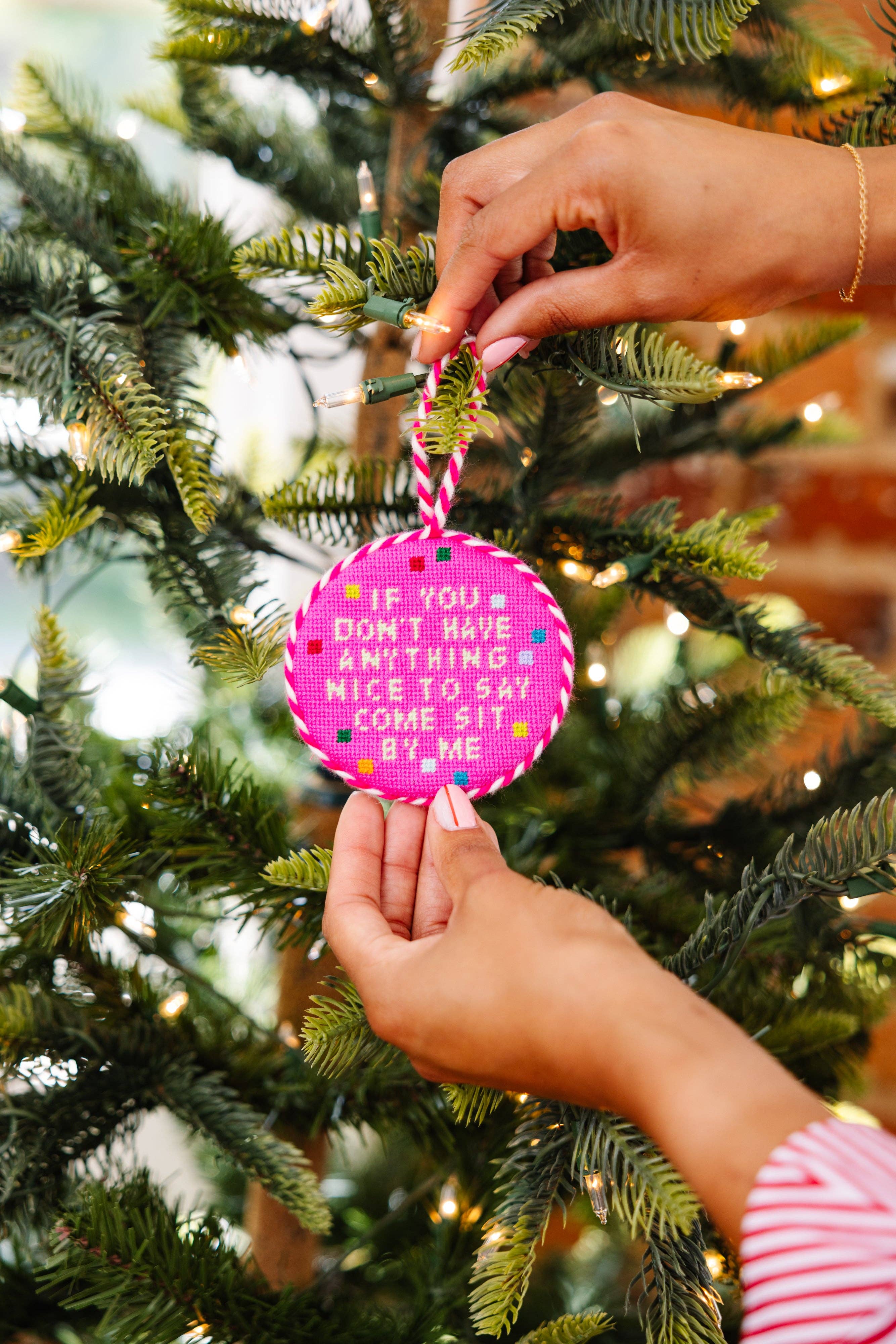 Needlepoint Ornament - Come Sit By Me