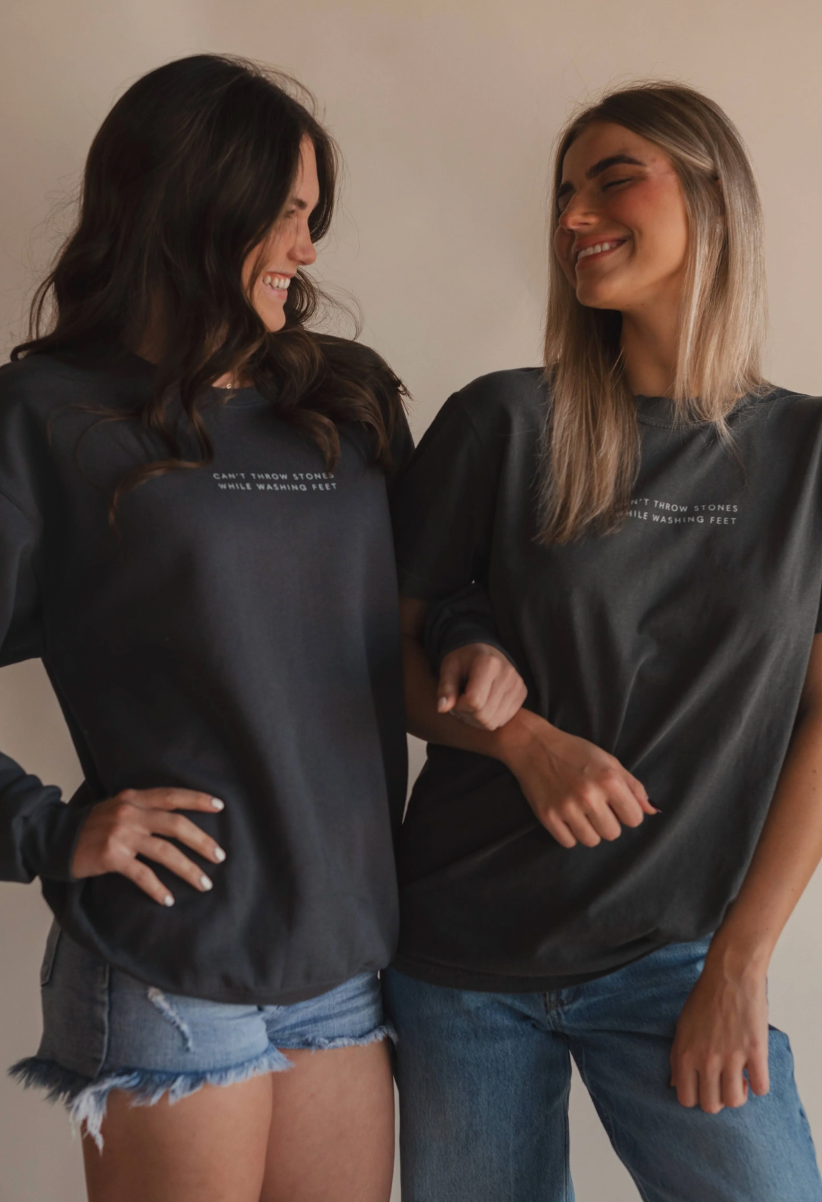 Can't Throw Stones Tee- Charcoal | Christian Faith Tee