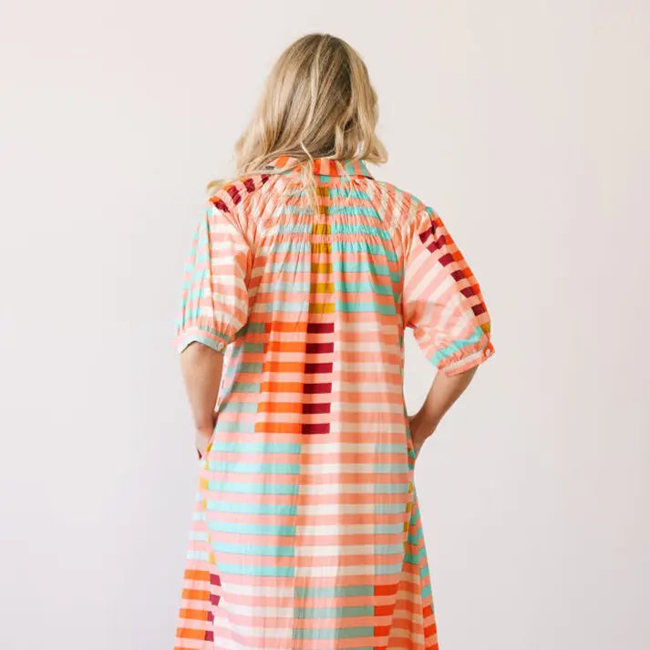 Apricot Colorful Stripe Oasis Dress