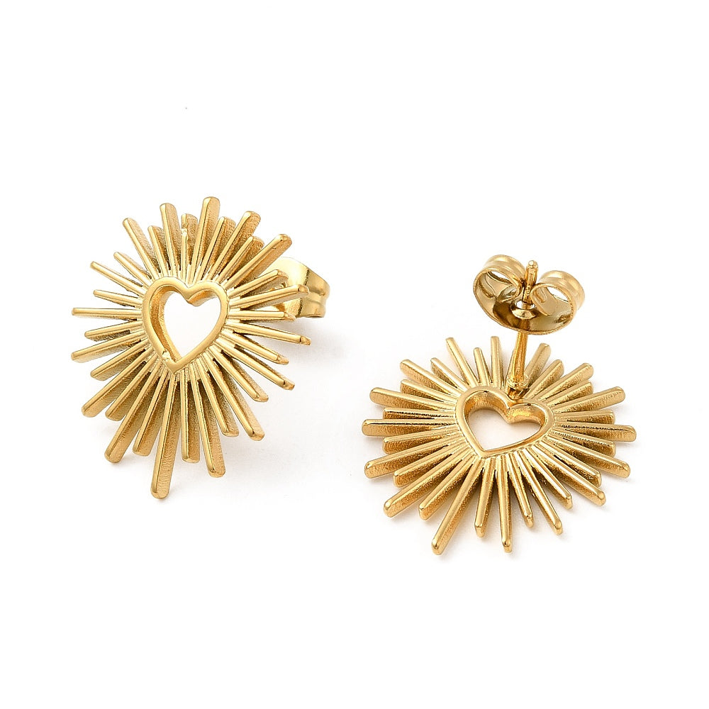 Gold Heartburst Stud