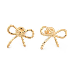 Dainty Gold Bow Studs