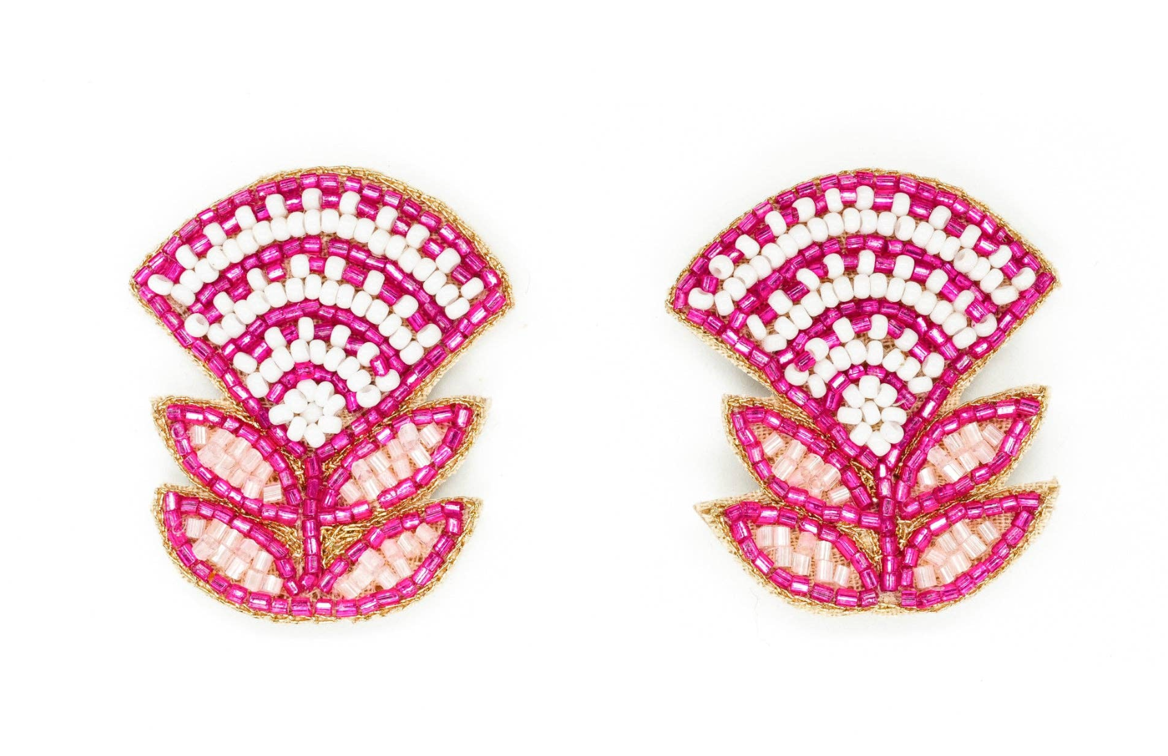 Block Print Flower Earrings