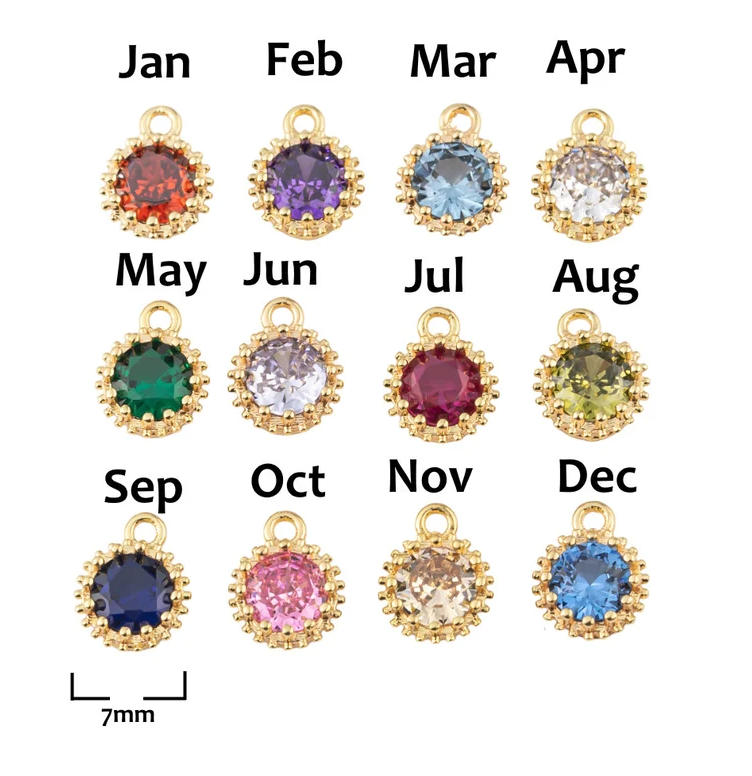 Round Birthstone Charm Collection