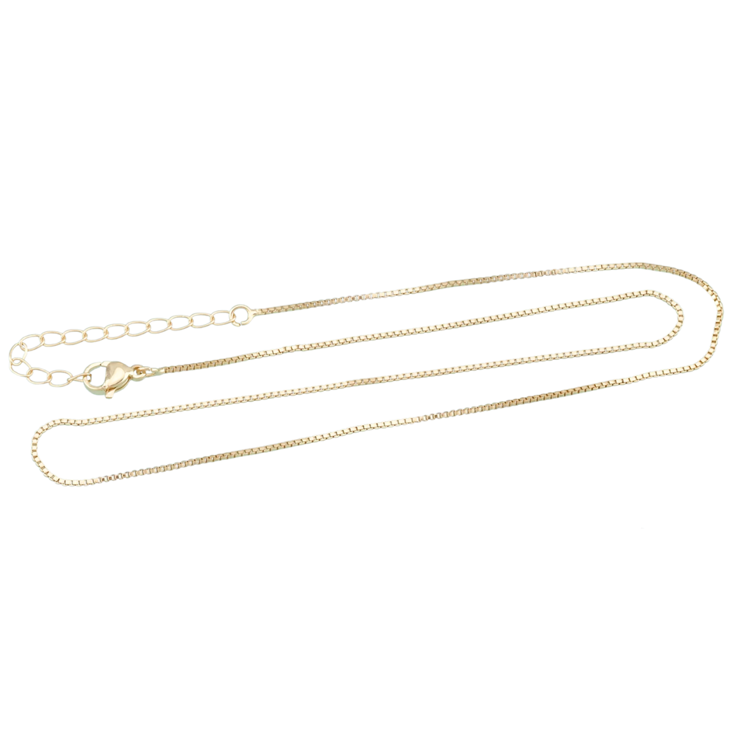 Gold Box Chain Necklace
