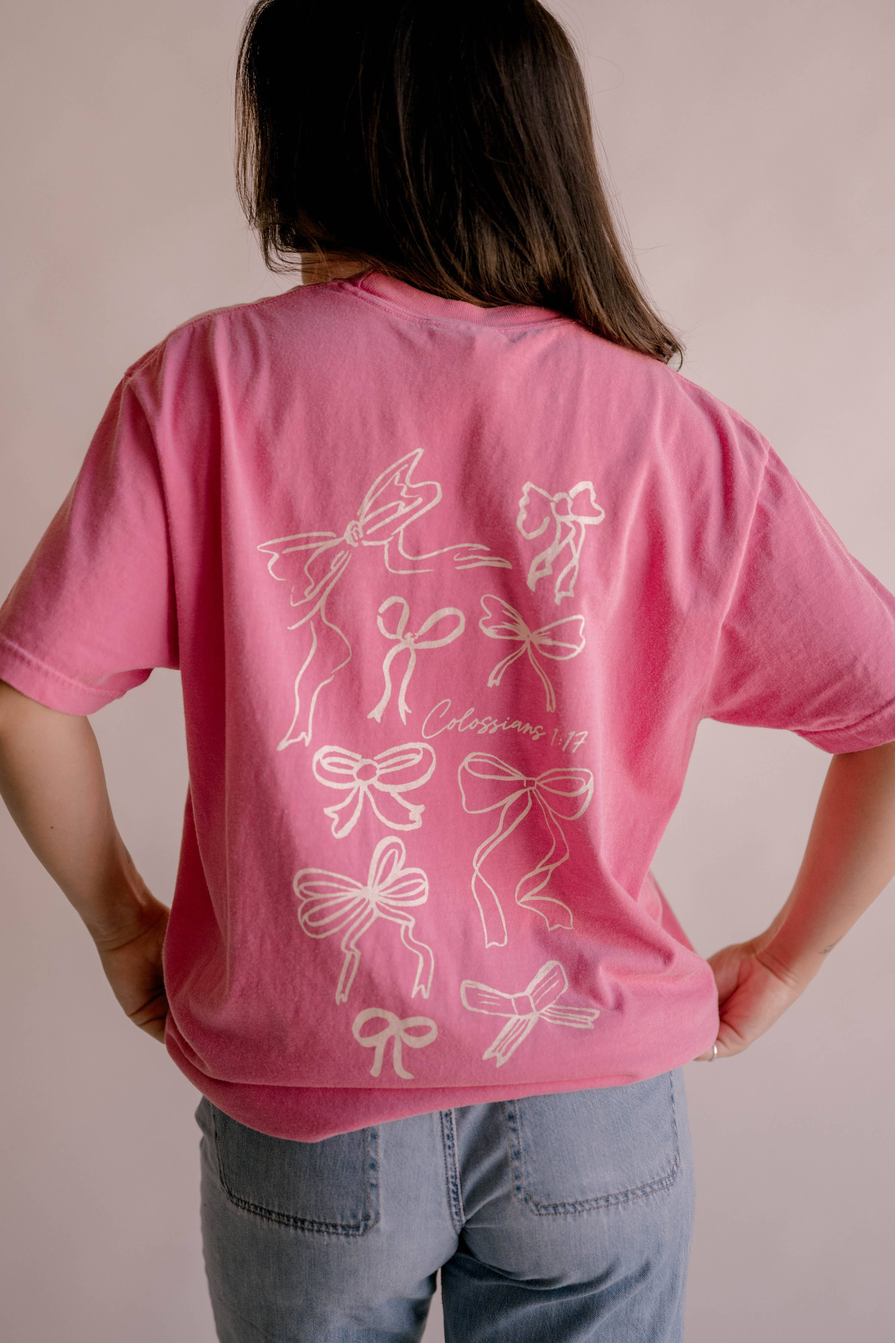 He Holds All Together Tee - Pink