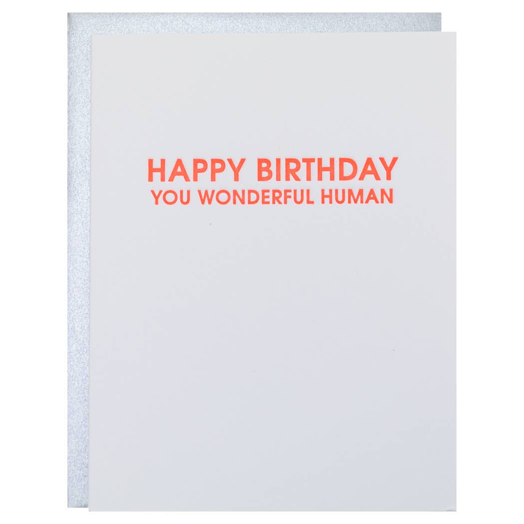 Wonderful Human Birthday Letterpress Birthday Card