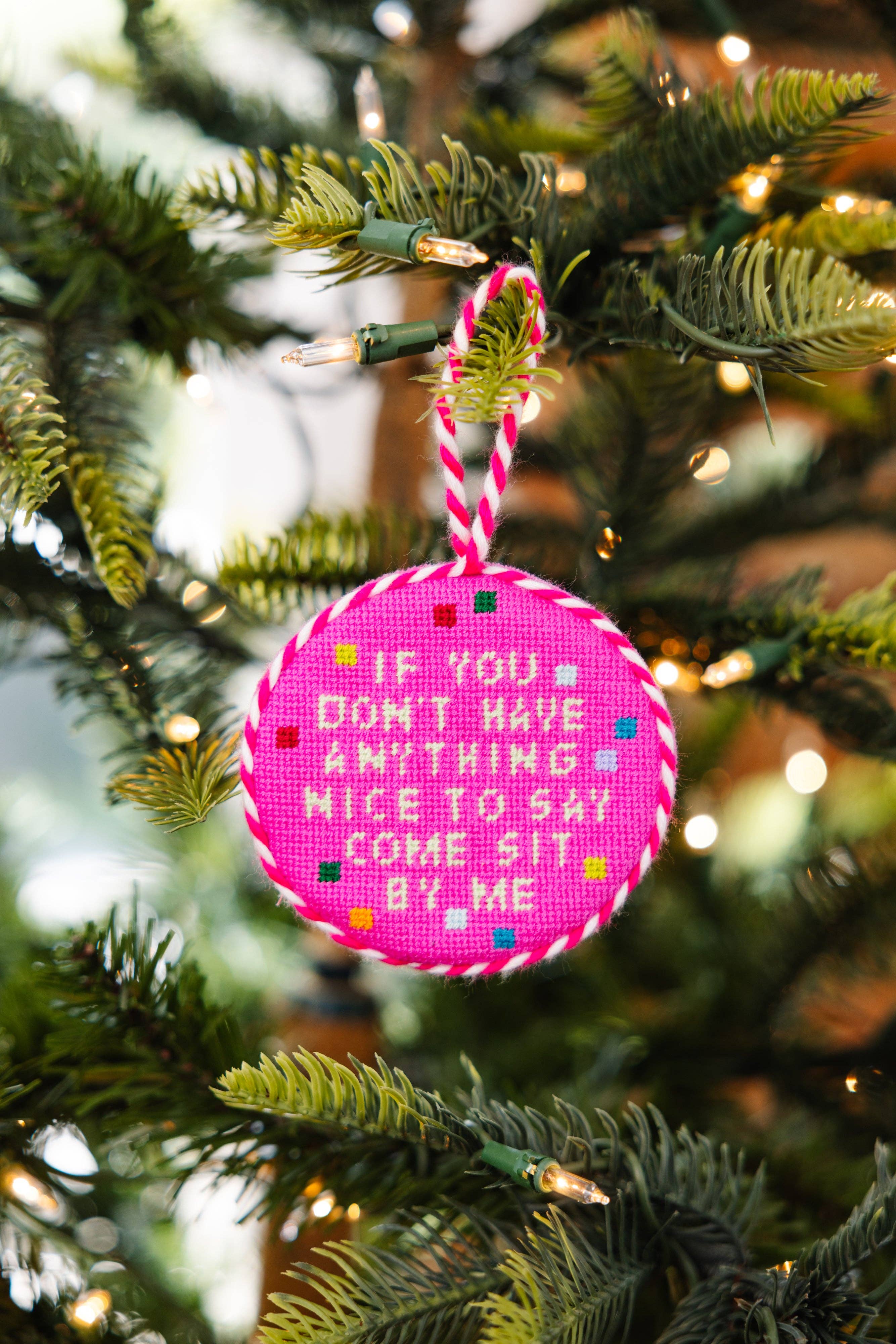Needlepoint Ornament - Come Sit By Me