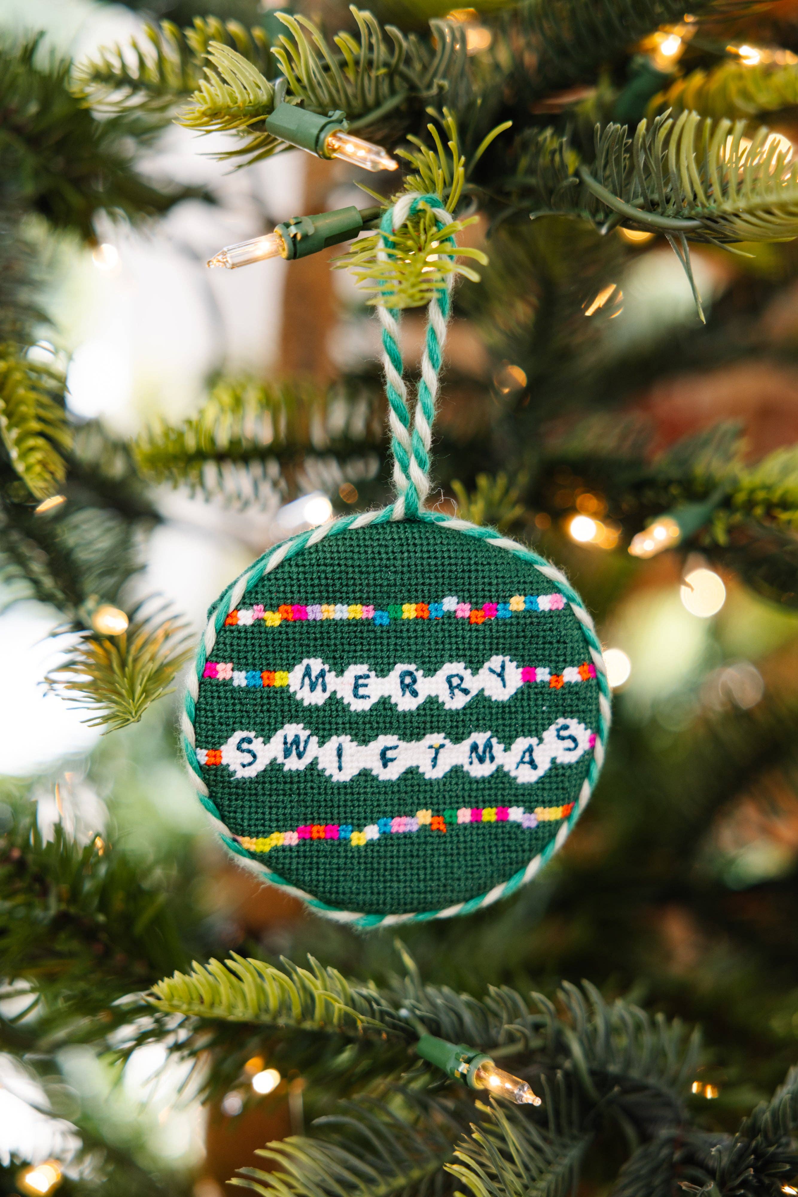 Needlepoint Ornament - Merry Swiftmas