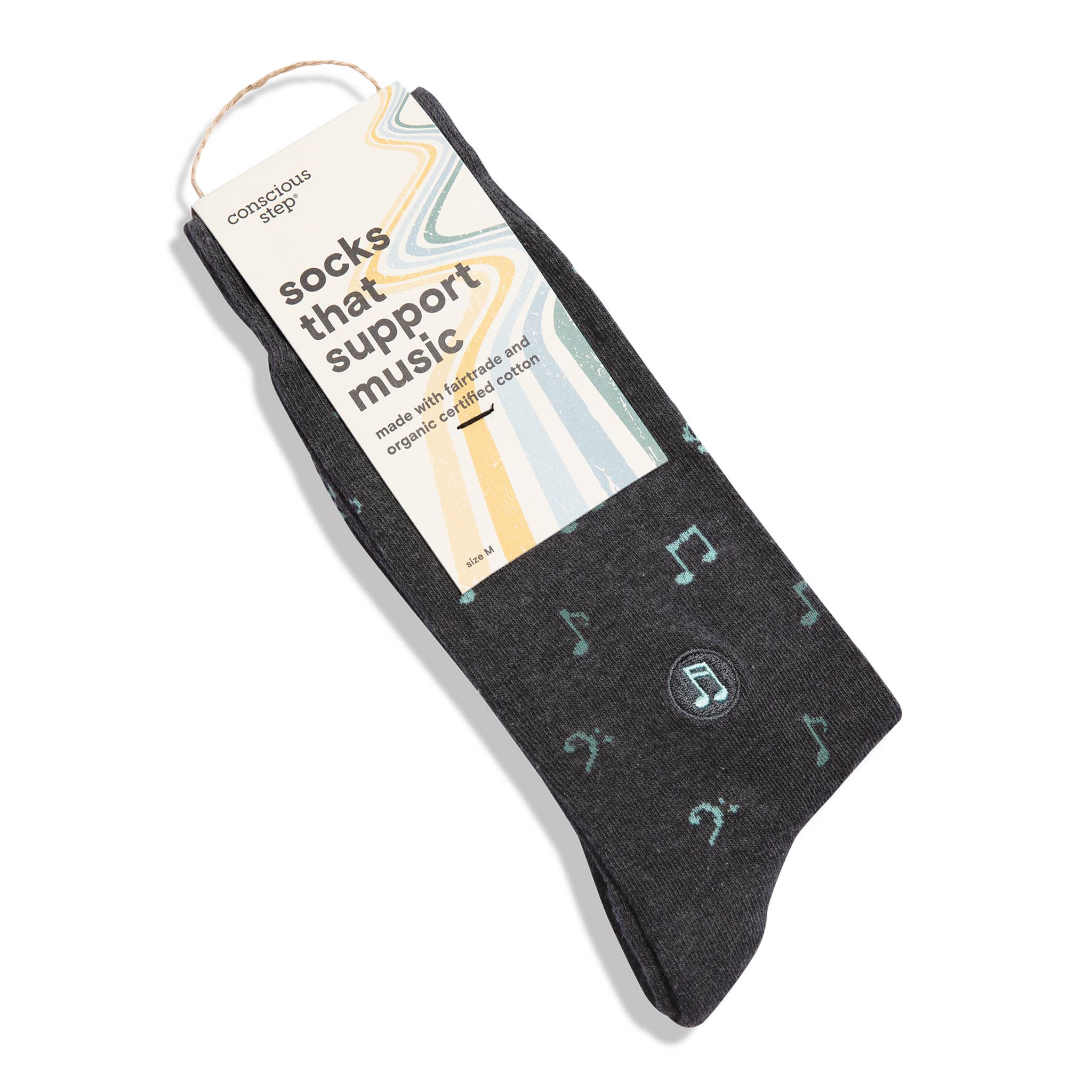 Support Music Socks (Gray Music Notes)