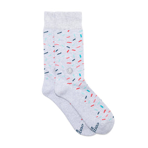 Find a Cure Socks (Gray Confetti)