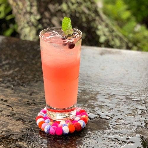 Rainbow Felt Ball Coasters - Set of 4