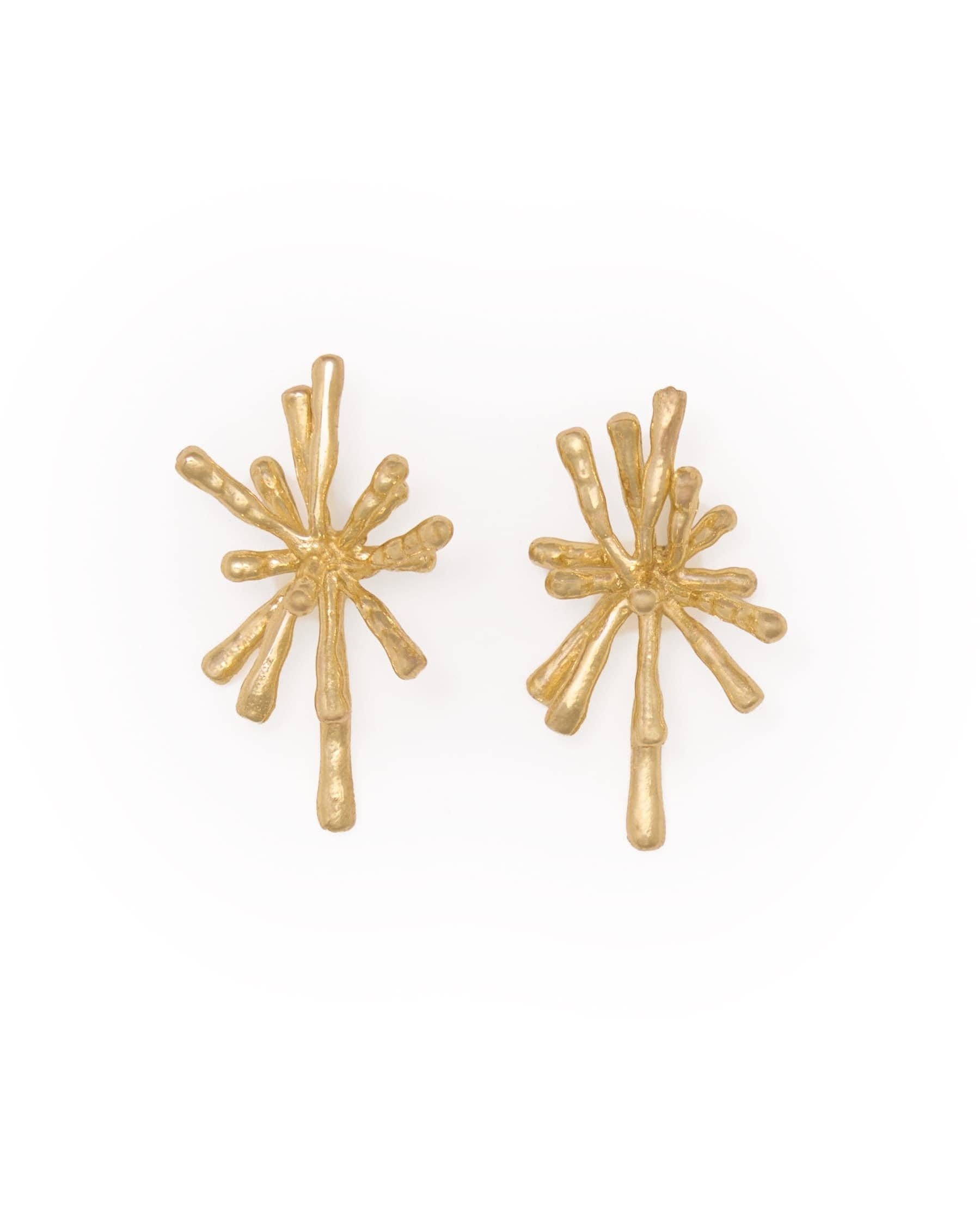 Freya Star Burst Post Earrings Brass