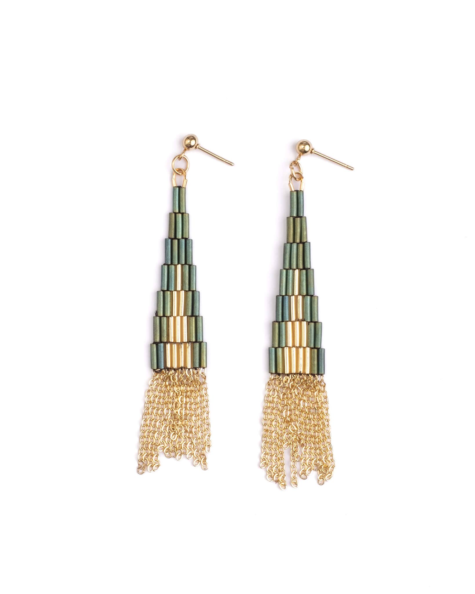 Beaded Handwoven Skylark Earrings
