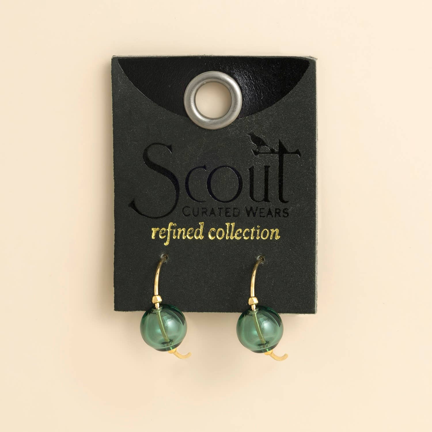 Refined Glass Hoop - Teal/Gold