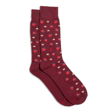 Socks that Support Self-Checks (Maroon Strawberries)