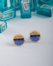 Handwoven Blue Sweet Tart Stud Earrings