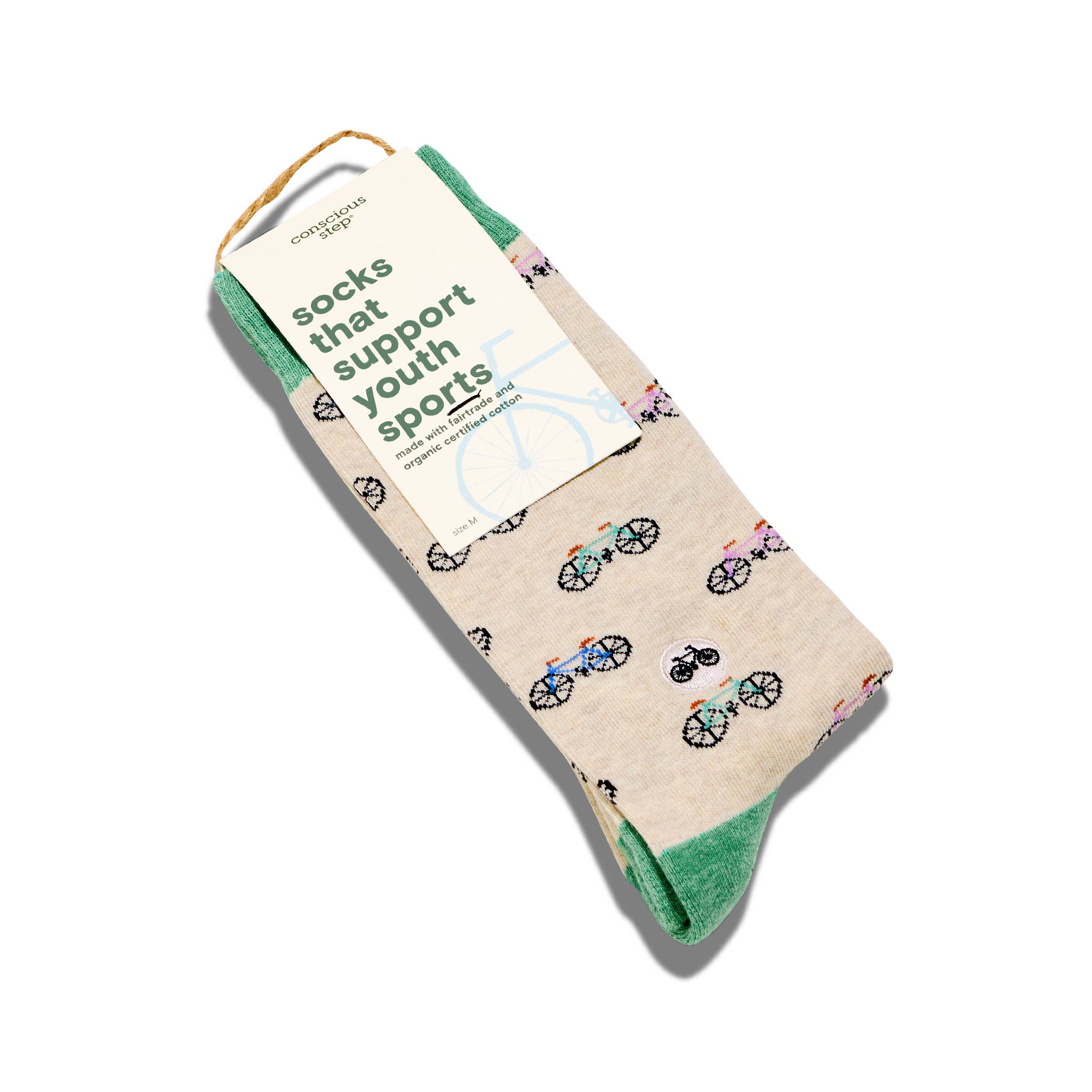 Socks that Support Youth Sports (Beige Bicycles)