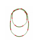 Allie Seed Bead Long Necklace | Olive, Mint, + Red