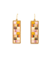 Mosaic Tila and Brass Earrings