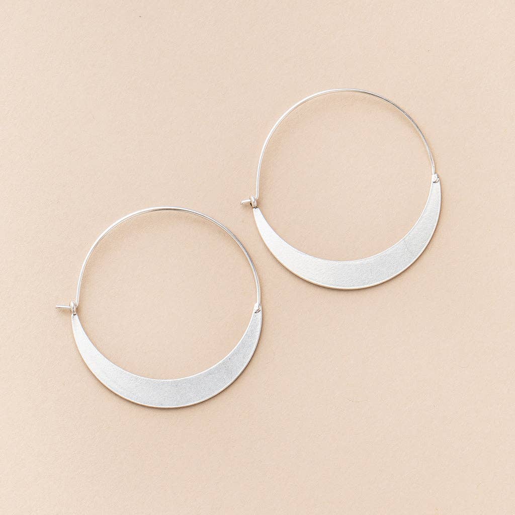 Crescent Hoop - Sterling Silver