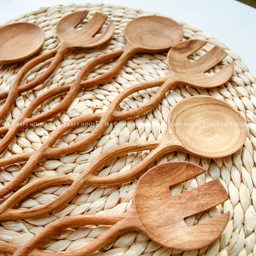 Twisted Handle Wooden Spoon