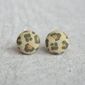 Leopard Fabric Covered Earrings