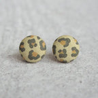 Leopard Fabric Covered Earrings