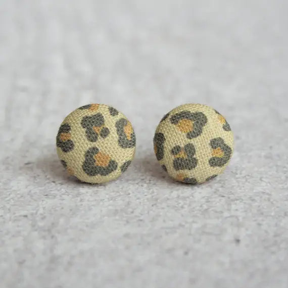Leopard Fabric Covered Earrings