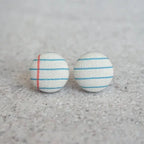 Notebook Fabric Button Earrings