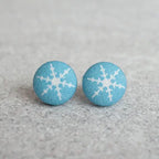 Snowflake Fabric Covered Earrings