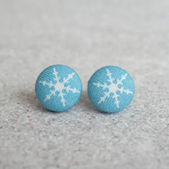 Snowflake Fabric Covered Earrings