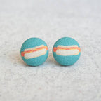 Hot Dog Fabric Button Earrings