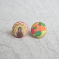 Happy Thanksgiving Fabric Button Earrings
