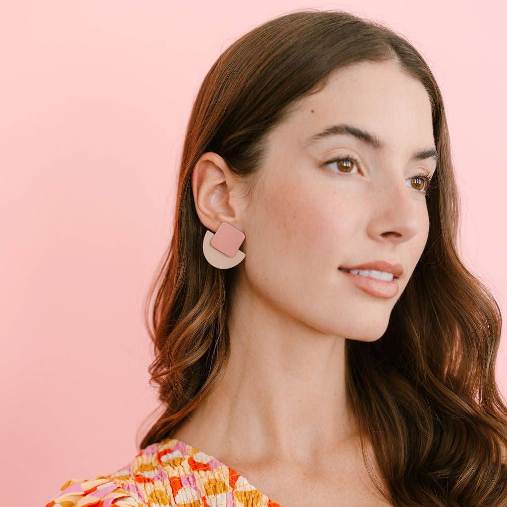 Pink Dome Earrings