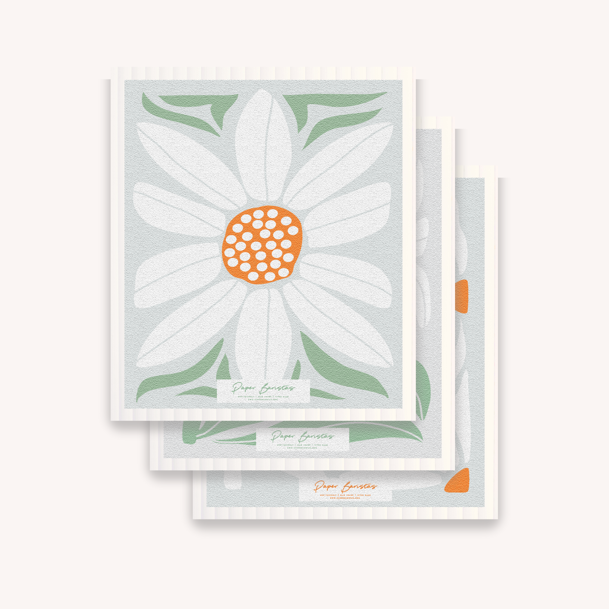 Set of 3 Swedish Dishcloth: Daisy Combo