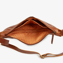 Leather Moon Sling Bag - Camel