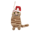 Ginger Tabby Santa Cat Felt Ornament