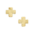 Mini Gold Square Cross Studs