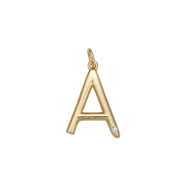 Large Letter with Diamond Accent