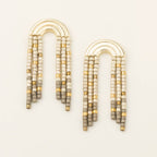 Chromacolor Miyuki Rainbow Fringe Earring - Pewter Multi/G