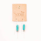 Rectangle Stone Earring | Rose Quartz/Amber/Gold