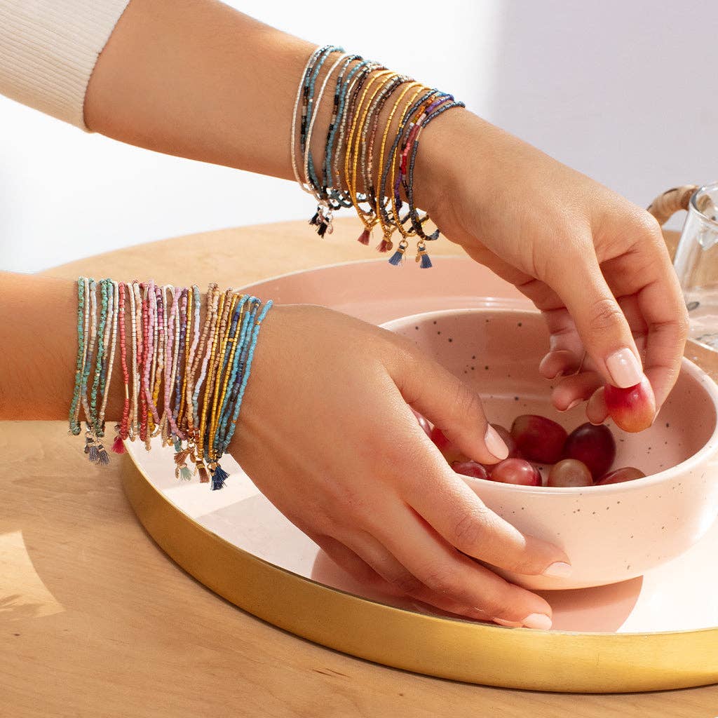 Dark Multi & Gold Chromacolor Miyuki Bracelet Trio