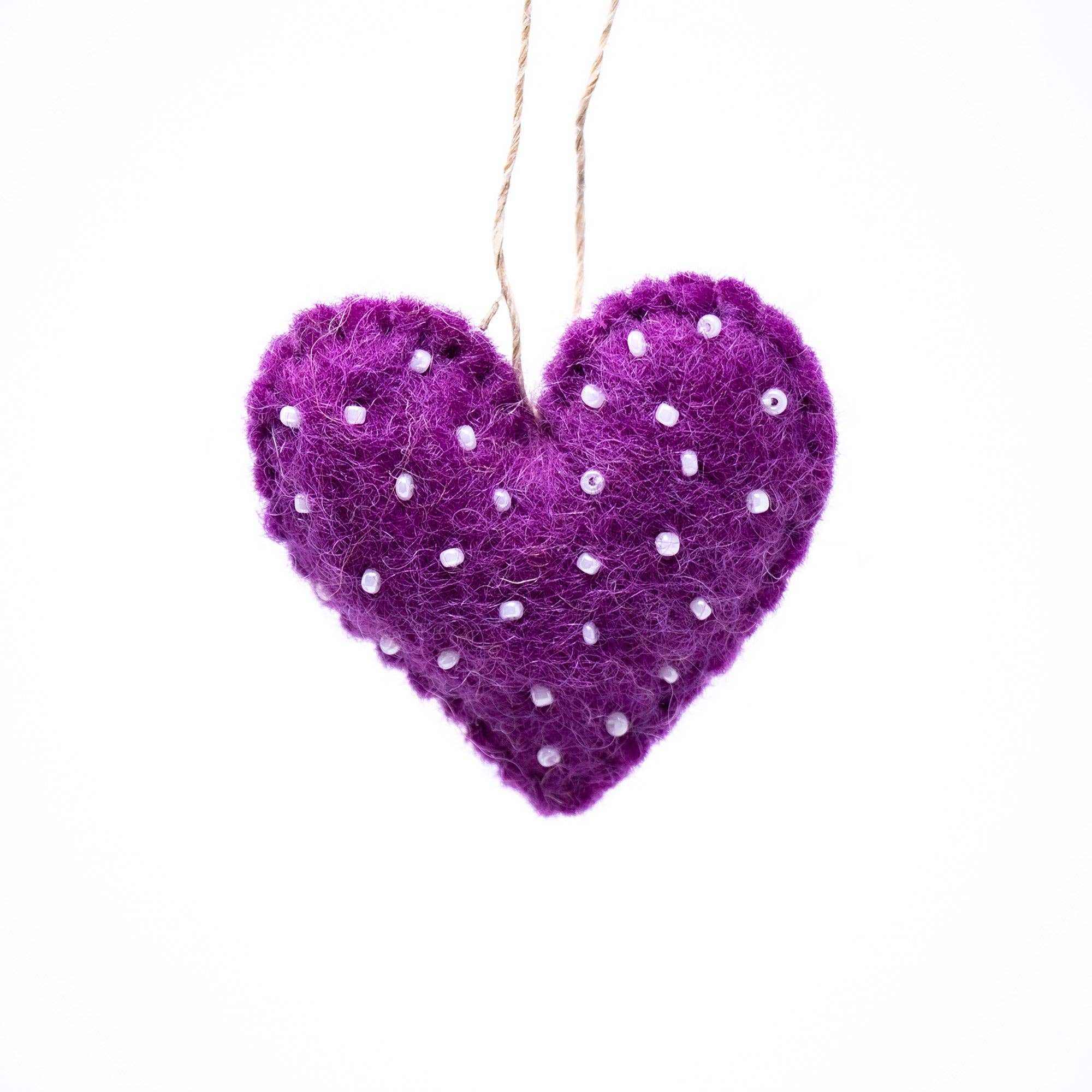 Handmade Mini Hearts Felt Ornaments