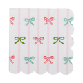 Bow Stripe Scallop Cocktail Napkin
