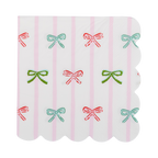 Bow Stripe Scallop Cocktail Napkin