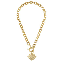 Gold Intaglio Bee Front Toggle Necklace