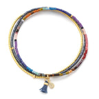 Dark Multi & Gold Chromacolor Miyuki Bracelet Trio